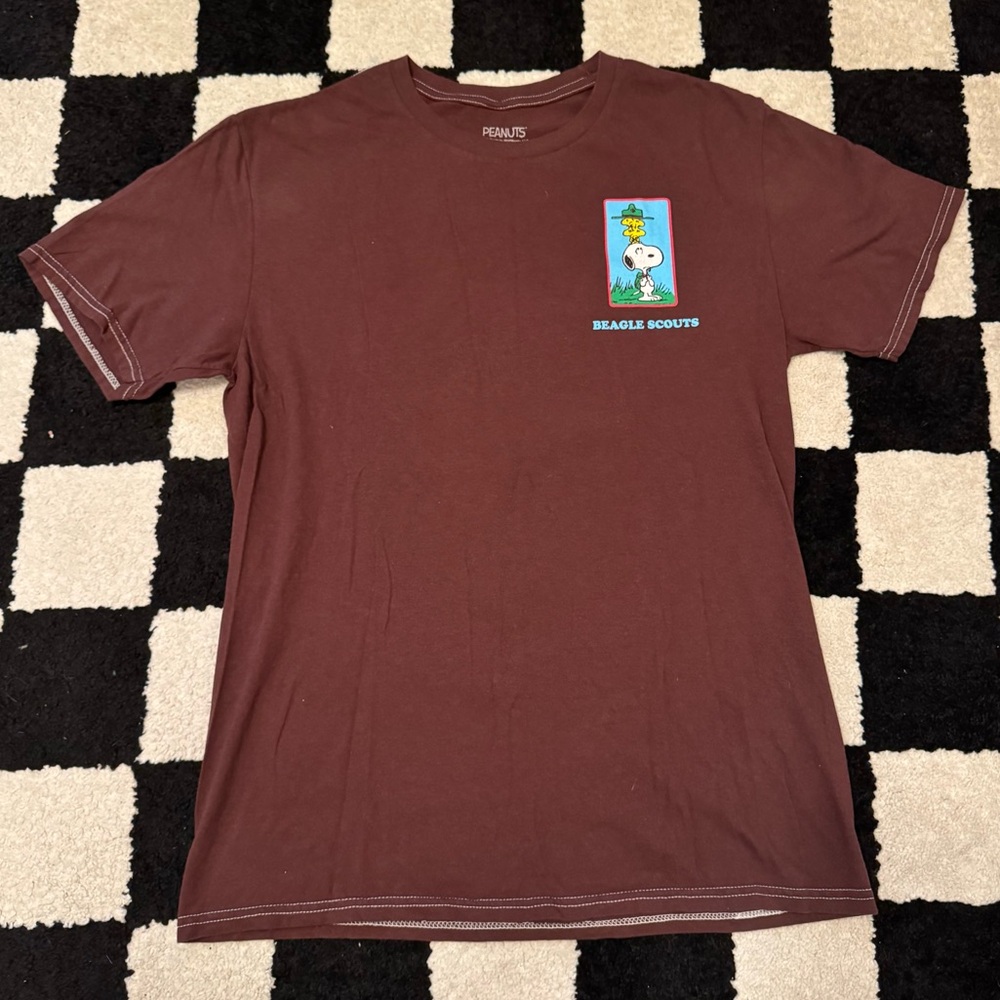 Peanuts Beagle Scouts Snoopy Brown Graphic T-Shirt